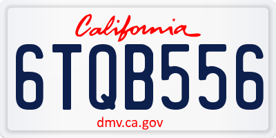 CA license plate 6TQB556