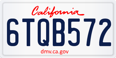 CA license plate 6TQB572