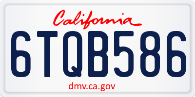 CA license plate 6TQB586