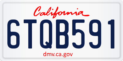 CA license plate 6TQB591