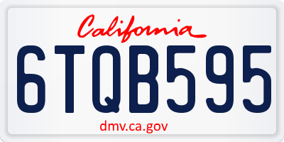 CA license plate 6TQB595