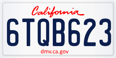 CA license plate 6TQB623