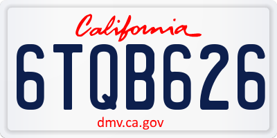 CA license plate 6TQB626