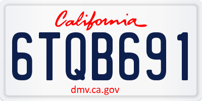 CA license plate 6TQB691