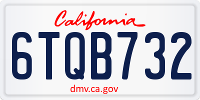 CA license plate 6TQB732