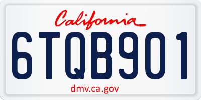 CA license plate 6TQB901