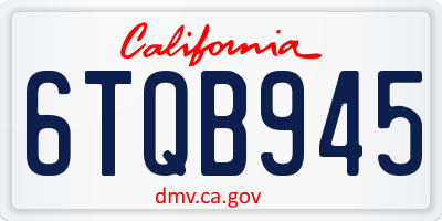 CA license plate 6TQB945