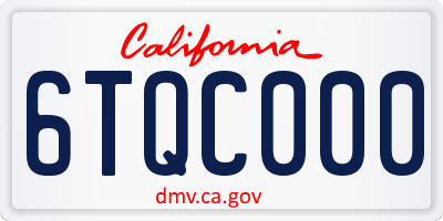 CA license plate 6TQC000