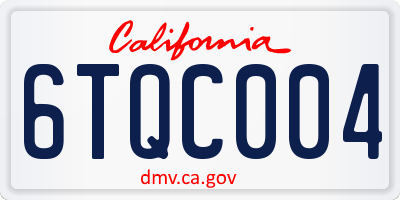 CA license plate 6TQC004