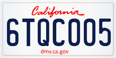 CA license plate 6TQC005