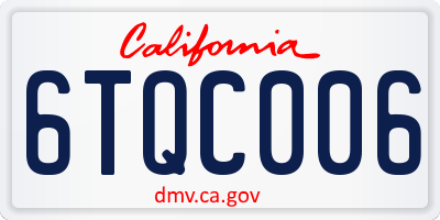 CA license plate 6TQC006