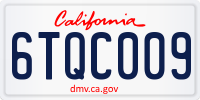 CA license plate 6TQC009