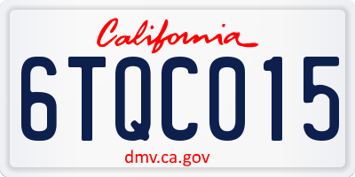 CA license plate 6TQC015