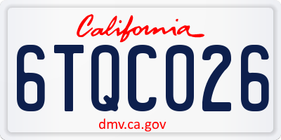 CA license plate 6TQC026