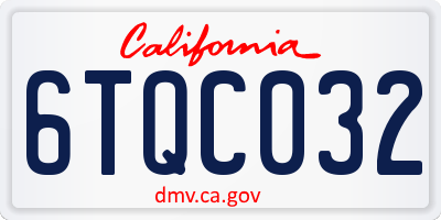 CA license plate 6TQC032