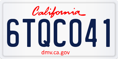 CA license plate 6TQC041