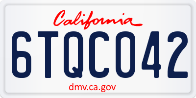 CA license plate 6TQC042