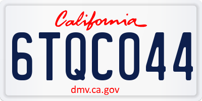 CA license plate 6TQC044