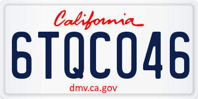 CA license plate 6TQC046