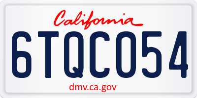 CA license plate 6TQC054