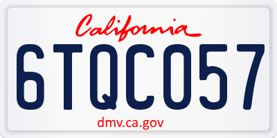 CA license plate 6TQC057