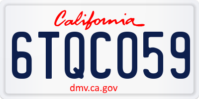 CA license plate 6TQC059