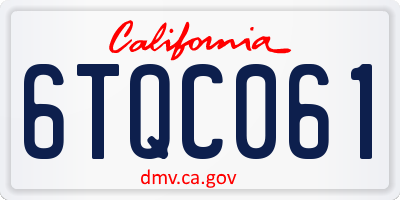 CA license plate 6TQC061