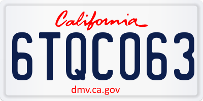 CA license plate 6TQC063