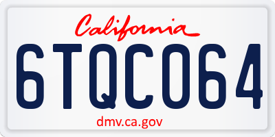 CA license plate 6TQC064