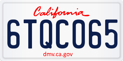 CA license plate 6TQC065