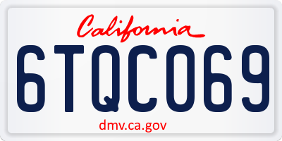 CA license plate 6TQC069