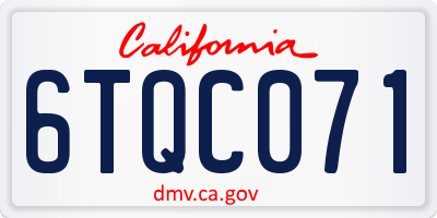 CA license plate 6TQC071