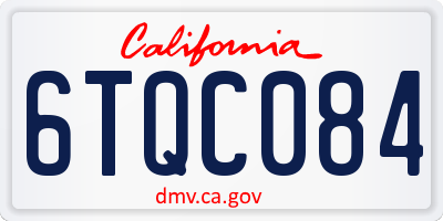 CA license plate 6TQC084