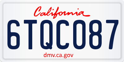 CA license plate 6TQC087