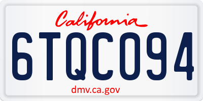 CA license plate 6TQC094