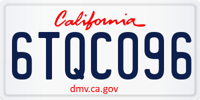 CA license plate 6TQC096