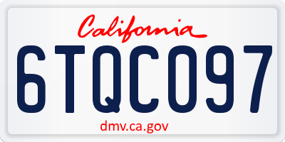 CA license plate 6TQC097