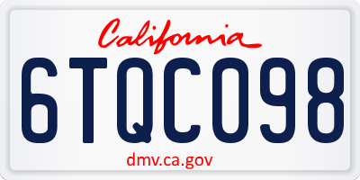 CA license plate 6TQC098