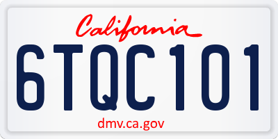 CA license plate 6TQC101