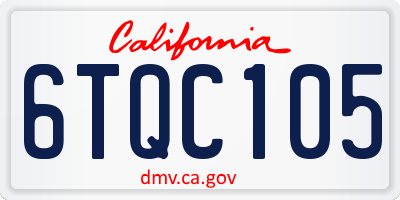 CA license plate 6TQC105