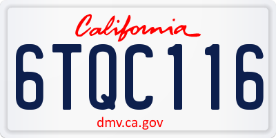 CA license plate 6TQC116