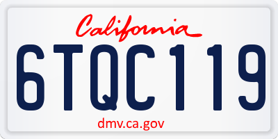 CA license plate 6TQC119