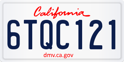 CA license plate 6TQC121