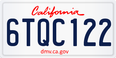 CA license plate 6TQC122