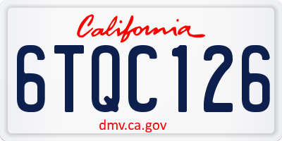 CA license plate 6TQC126