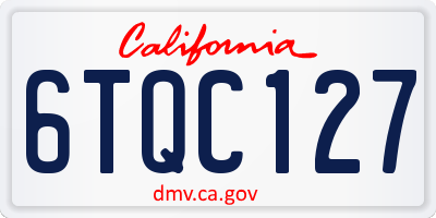 CA license plate 6TQC127