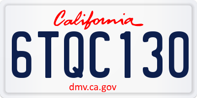 CA license plate 6TQC130