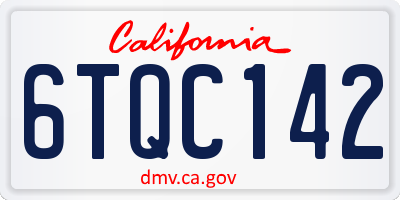 CA license plate 6TQC142