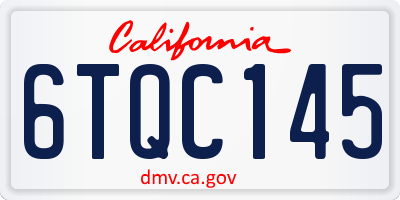 CA license plate 6TQC145