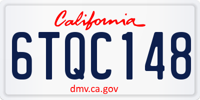 CA license plate 6TQC148